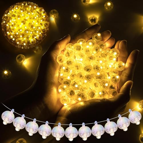 60 Stück LED Ballonlichter mit Haken,LED Ballons,Ballon Lichter,Ballonlicht,LED Ballonlicht warmweiB,Mini LED Ballonlichter,Runde Party Licht für Geburtstag Hochzeit Halloween Weihnachten Dekoration von Sunshine smile