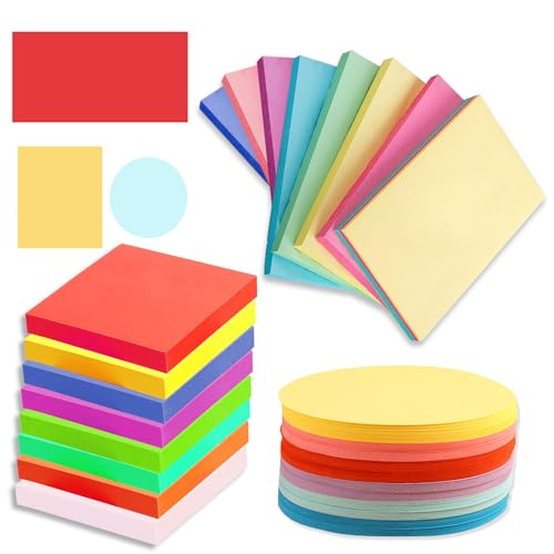 900 Stück Moderationskarten Set,Moderationskarten Oval,Moderationskarten Set Rund,Rechteck Oval Rund Bunte Karten Für Die Metaplankarten Rund,Bunt Lehrerbedarf Für Präsentation Und Vortrag von Sunshine smile