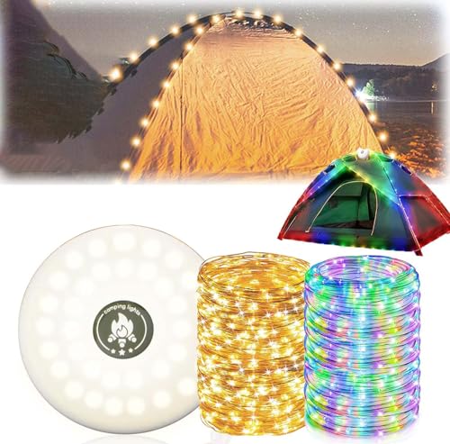 Camping Lichterkette Aufrollbar,10M RGB Tragbare Campinglampe,Wasserdichte Camping-Lichter,LED Lichterkette Aufrollbar,USB-Ladung Camping Lichterkette zum Aufrollen für Outdoor Außen,Garten,Wandern von Sunshine smile