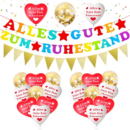 Deko für Den Ruhestand,Ruhestand Girlande Deko,Alles Gute Zum Ruhestand Banner Hänge Deko,Ruhestand Luftballon,Endlich Rentnerin Luftballons,Endlich Ruhestand Ballons,Abschiedsfeier Pension Banner von Sunshine smile