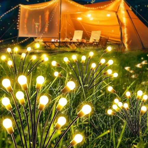 Firefly Solar Pathway Lights,2 Stück 10LED Glühwürmchen Solargartenlichter,Solar-Gartenlichter Außen,Firefly Solar Pathway Lights,Glühwürmchen Lichter Wasserdicht,Wasserdicht Solarlampen Für Außen von Sunshine smile