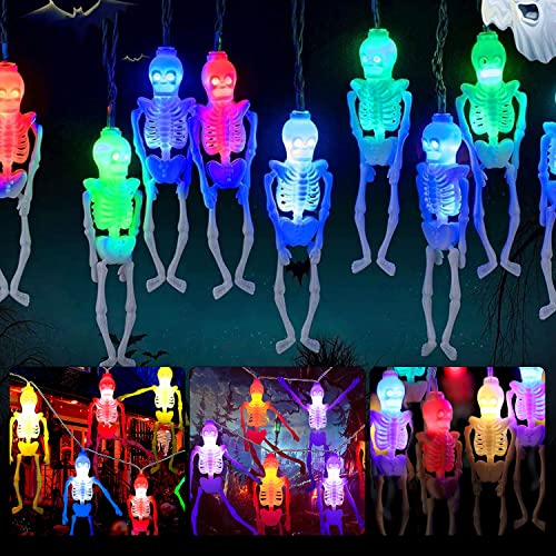 Halloween Lichterketten Skelette Lichter,1.5m 10 LEDs Halloween-Schädel-Lichter,Halloween Deko Schädel Licht,Skelette Batteriebetriebene Lichterketten,Innen Halloween Decorations [Energieklasse G] von Sunshine smile