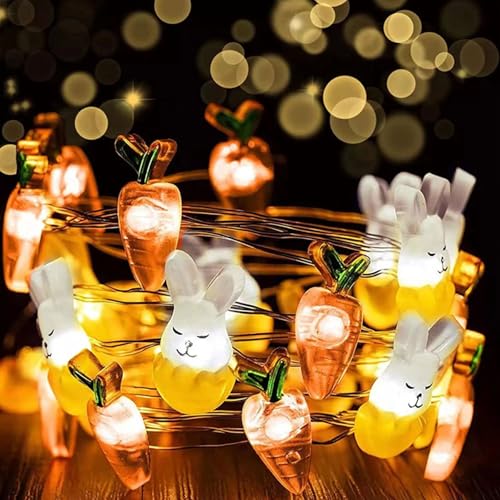 Lichterkette Ostern Batterie,2M 20LED Lichterkette Ostern Kaninchen,Osterkaninchen Lichterkette,Lichterkette Innen Ostern,Lichterkette Außen Ostern,LED Lichterkette usb Ostereier von Sunshine smile