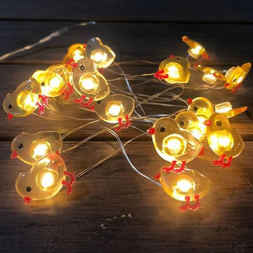 Lichterkette Ostern Batterie,2M 20LED Lichterkette Ostern Küken,Osterküken Lichterkette,Lichterkette Innen Ostern,Huhn Lichterkette,Lichterkette Außen Ostern,LED Lichterkette usb Ostereier von Sunshine smile