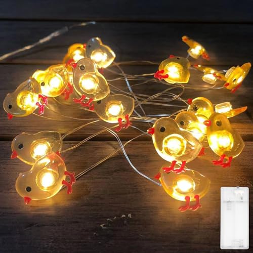 Lichterkette Ostern Batterie,2M 20LED Lichterkette Ostern Küken,Osterküken Lichterkette,Lichterkette Innen Ostern,Huhn Lichterkette,Lichterkette Außen Ostern,LED Lichterkette usb Ostereier von Sunshine smile