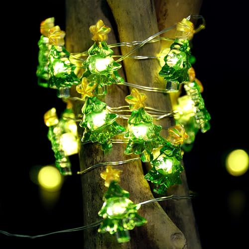 Lichterkette Weihnachten,2M 20LED Weihnachtsbaum Lichterkette,Weihnachtsbaum Deko,Lichterkette Innen Weihnachten,Lichterketten Fenster Innen,LED Lichterkette Batteriebetrieben Aussen von Sunshine smile