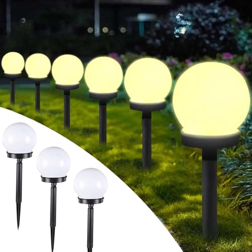 Solar Gartenleuchte,3 Stück Wasserdichte Solarlampen für Garten,Kugelleuchte,LED Kugel mit Erdspieß,Gartenleuchte mit Kugellampe,LED Solarleuchten für Garten,Gartenbeleuchtung,Außenbeleuchtung Garten von Sunshine smile