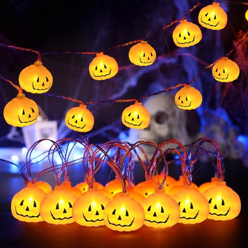 Sunshine smile Halloween Deko Lichterkette,300CM 20 LED kürbis Lampio,Halloween Kürbis Deko Lichterkette,Halloween Lichterkette Batterie,Halloween Kürbis Lichtkette,Halloween Lichterkette Kürbis von Sunshine smile