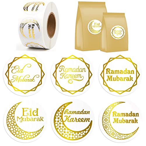 400 Stück Eid Mubarak Aufkleber Ramadan Sticker,Ramadan Aufkleber,Eid Mubarak Sticker,Ramadan Mubarak Dekoration,Etiketten Selbstklebend Geschenkaufkleber,für Muslim Islam Ramadan Geschenkboxen Deko von Sunwuun