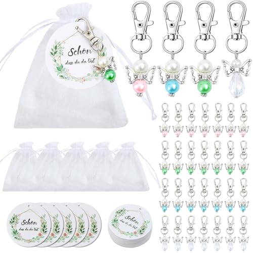 Sunwuun 40 Stück Schutzengel Anhänger,Gastgeschenke Hochzeit,Schutzengel Geschenk mit Organzabeutel und Karte,Hochzeitsdeko,Gastgeschenke Hochzeit Kommunion Konfirmation Taufe von Sunwuun