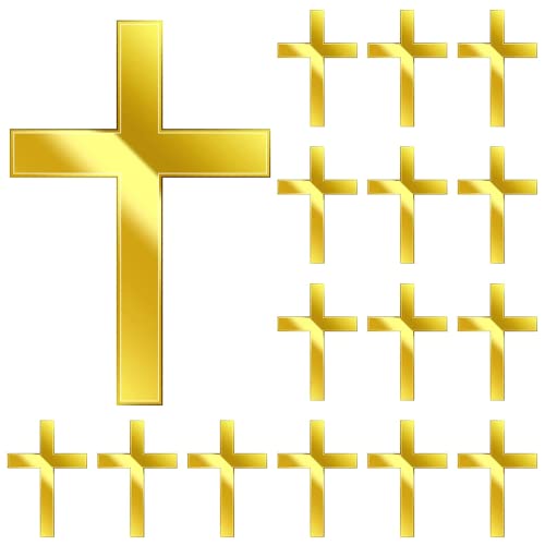 Tortenaufleger Kommunion,16 Stück Acryl Kreuz Tortenaufsatz,Tischdeko Konfirmation Kommunion Deko,Taufe Kreuz Kuchen Topper Cupcake Topper Golden,Hochzeit,Erstkommunion,Babyparty,Geburtstag Party von Sunwuun