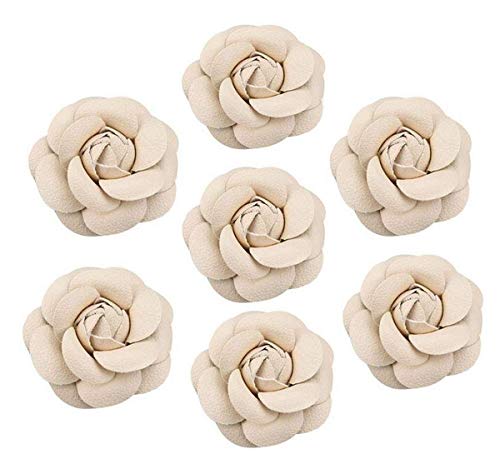 Suoirblss 8 Stück DIY Kunstleder Rose Blume Winterstiefel Hochzeit Sandalen Socken Schal Tasche Schuhpaket Material Ewige Blume (Beige) von Suoirblss