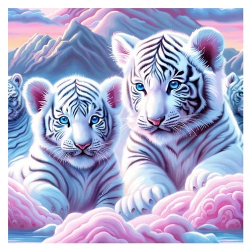 SupLetsico 5D Diamond Painting, Diamant Painting Erwachsene Bilder Tiger, Tier Diamant Malerei für Erwachsene Full Drill DIY Diamant Kunst Set, für House Wall Dekoration(30x30cm) von SupLetsico