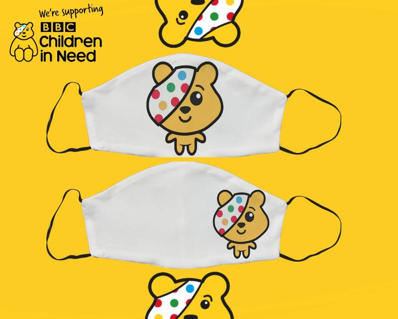 Pudsey Bär, Animierte Maske, Spotty Day, Kinder in Not, Baumwollmaske, Verstellbare Gesichtsbedeckung, Waschbare Wiederverwendbare Geschenk Für Ihn von SupaCustom