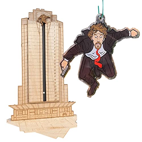 2023 Die Hard Adventskalender – Hans Gruber Falling Off Nakatomi Plaza Adventskalender – Lustiger Holz Weihnachts Countdown-Kalender 24 Tage für Heimdekoration, Kalendergeschenk (Kalender + Ornament) von Supatmul