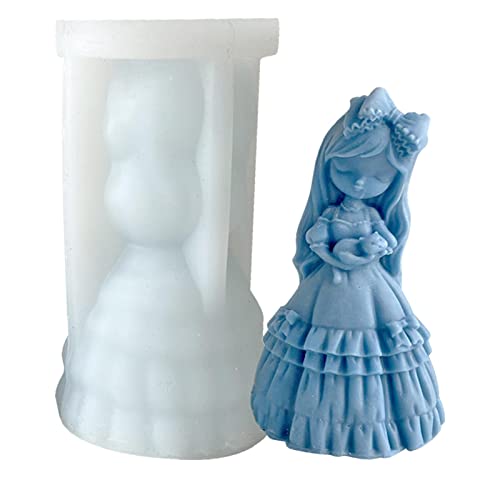 3D Mädchen Kerzenform, Silikonform für Kerzen, niedliche Prinzessin kleines Mädchen Kerzenformen zum Gießen, Kerzengießform Kerzenform Mädchen 3D Kerzen Gießen Formen Seifenform für Heimdekoration von Supatmul