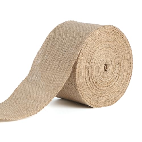 SUPAWAY Juteband 10cm Breit Dekoband Jute Tischläufer Leinen Juteband Geschenkband im Vintage Stil 20m Juteband Rollefür DIY Zuhause, Tisch, Bauernhaus Party, Hochzeitsdeko, Festlichkeiten, Kommunion von Supaway