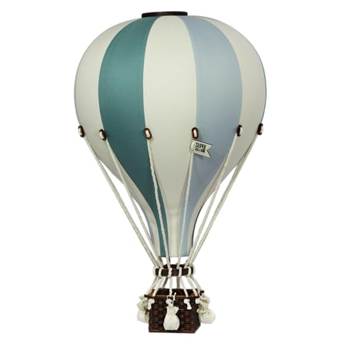 Super Balloon – Heißluftballon Deko – Groß – Handgefertigt in Polen – Geschenkidee – Grün, Blau, Ecru von Super Balloon