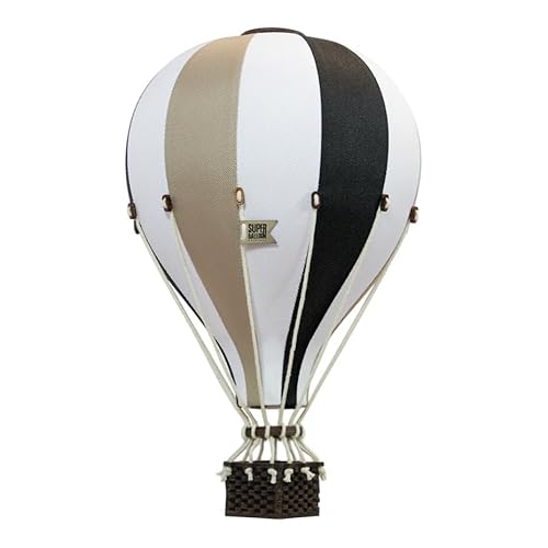 Super Balloon – Heißluftballon Deko – Ø 20 cm – Handgefertigt in Polen – Perfektes Geschenk – Weiß, Schwarz, Beige von Super Balloon