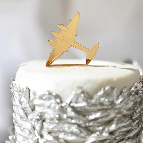 Gold Spiegel Moskito Flugzeug Kuchen Topper 10cm Hochzeit Luftfahrt Dekoration von Super Cool Creations