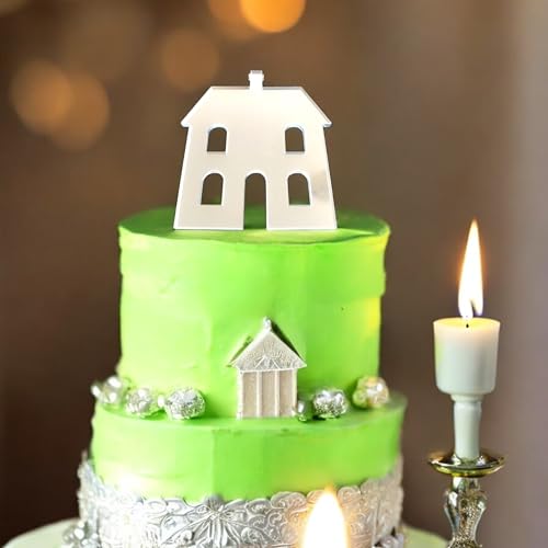 Silber Haus Kuchen Topper 10cm Hochzeit Kuchen Dekoration von Super Cool Creations