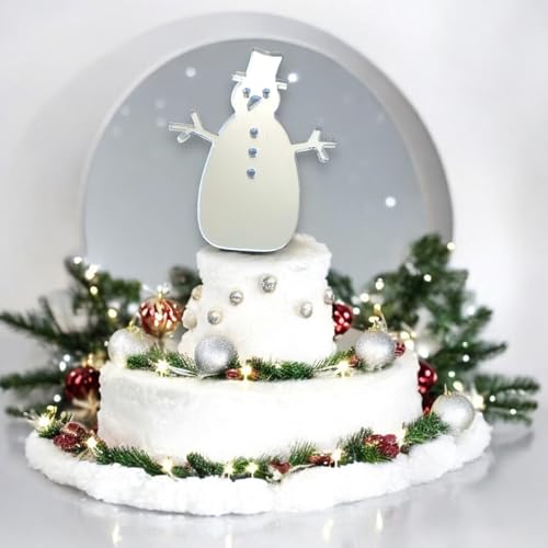 Weihnachtskuchenaufsatz, Schneemann-Form, 10 cm (15 cm mit Erdspieß) von Super Cool Creations