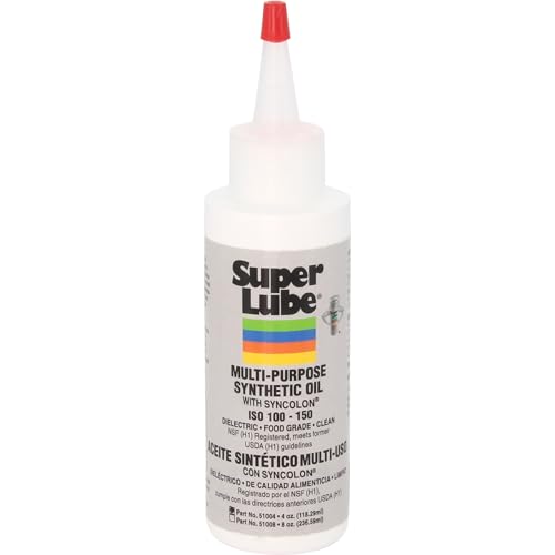 Ansxiy Super Lube 51004 Synthetisches Öl mit PTFE, hochviskos, 113 ml Flasche, transluzentes weiß von Super Lube