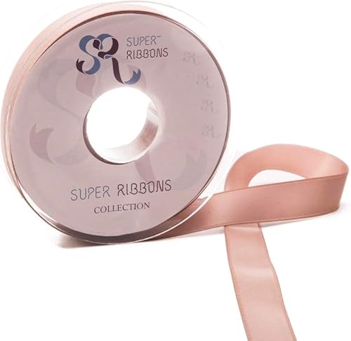 SR Super Ribbons®™ Doppelseitiges Satinband, 38 mm, 20 m auf Spule, Natur von Super Ribbons