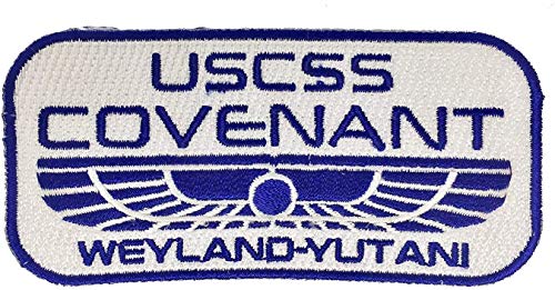 Alien Covenant USCSS Weyland Yutani Aufbügler zum Aufbügeln in Weiß (95 mm x 45 mm) von Super6props