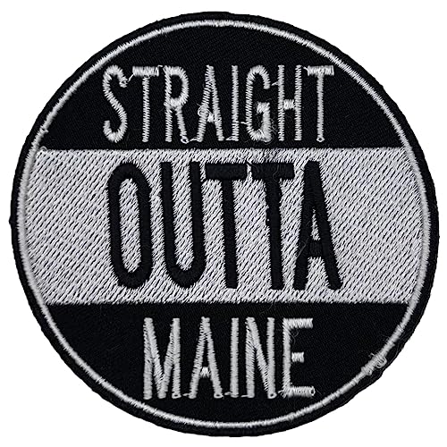 Besticktes Abzeichen zum Aufbügeln, Motiv: Maine Straight Outta US State Represent von SuperSenter