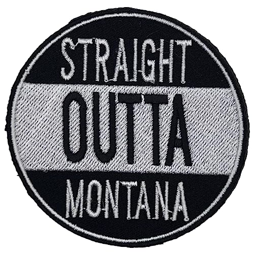 Besticktes Abzeichen zum Aufbügeln, Motiv: Montana Straight Outta US State Represent von SuperSenter