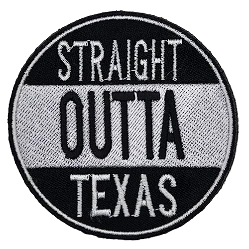 Besticktes Abzeichen zum Aufbügeln, Motiv: Texas Straight Outta US State Represente, Stoffapplikation von SuperSenter