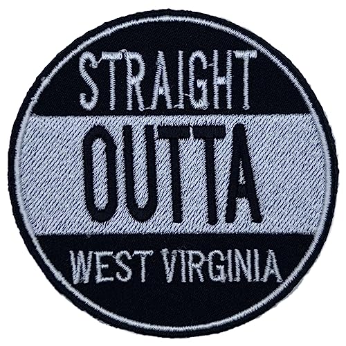 Besticktes Abzeichen zum Aufbügeln, Motiv: West Virginia Straight Outta US State Represent von SuperSenter