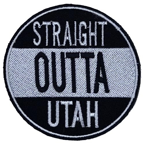 Besticktes Abzeichen zum Aufbügeln auf Stoff mit Utah Straight Outta US-Staatsrepräsentation von SuperSenter