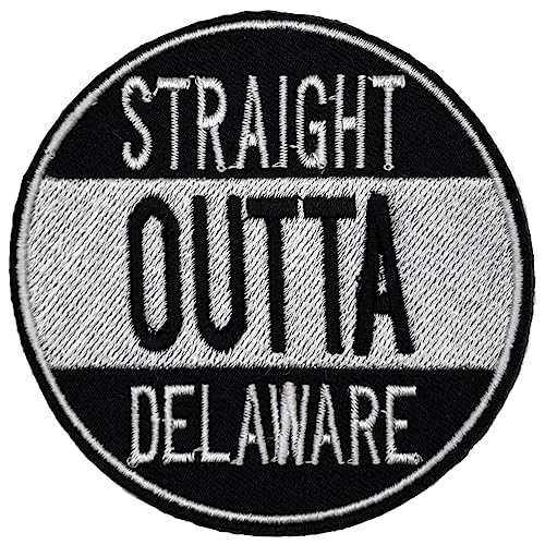 Delaware Besticktes Abzeichen zum Aufbügeln, Motiv Straight Outta US State Represent von SuperSenter