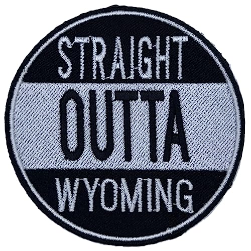 Wyoming Straight Outta US State Represent – besticktes Abzeichen zum Aufbügeln auf Stoff von SuperSenter