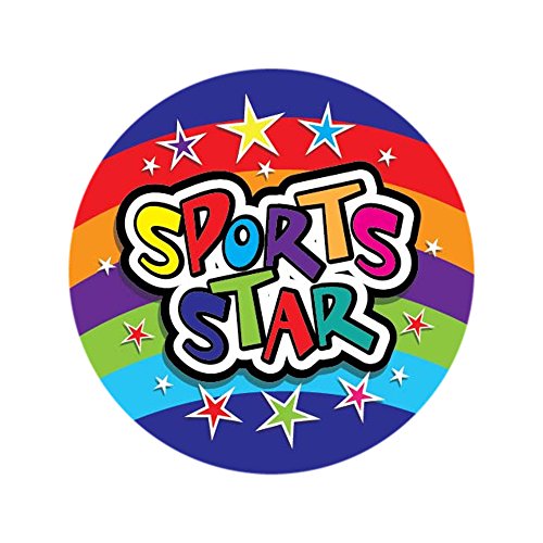 SuperStickers Aufkleber "Sports Star", 28 mm, 125 Stück von SuperStickers