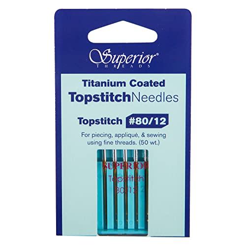 Superior Threads Needles #80/12 Superior Topstitch Nadeln, Metall, #132-80/12-blau von Superior Threads