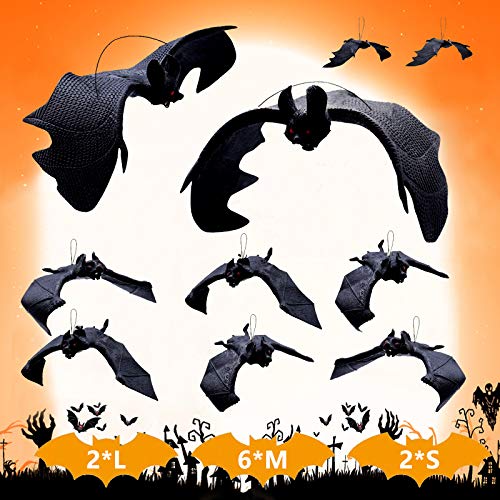 Halloween Deko 10 Stück Fledermäuse Dekorationen 3D Spielzeug Niedlich Gruselig hängende Fledermause für Party von Supersfel