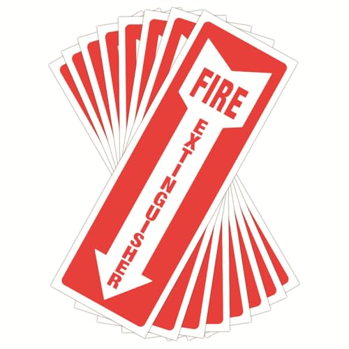 Feuerlöscher-Schild, Vinyl, selbstklebend, 10,2 x 30,5 cm, 8 Stück von Supertool