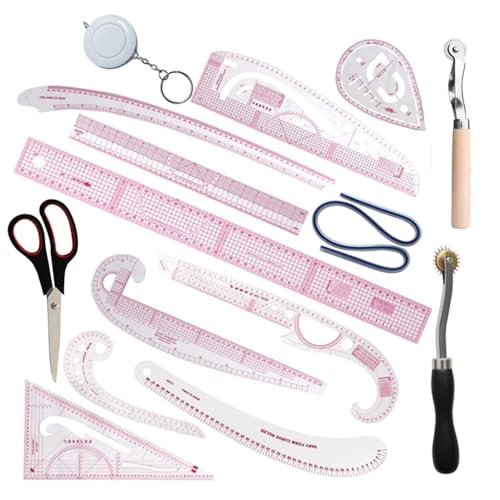 Sew Curve Ruler Set, 15 Stück PVC Kleidung Herstellung Kurve Lineal Schneiderwerkzeug für Schneiderei Messen Zeichnen Muster Design DIY Kleidung von Supertool