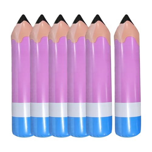 Suphyee Aufblasbarer Bleistift, aufblasbarer Bleistift | 6 Stück aufblasbare Ballon-Klassenzimmerdekoration - Sprengstift für Kinder, Klassenzimmerpreise, Partygeschenke, Abschlusszubehör, von Suphyee