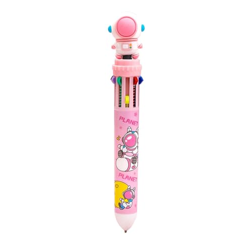 Suphyee Mehrfarbiger Kugelschreiber,Bunte Kugelschreiber - Mehrfarbiger Kugelschreiber mit Cartoon-Astronauten - Einziehbarer Tintenstift, 0,5 mm glatte Schreibstifte zum Schreiben, Journaling von Suphyee