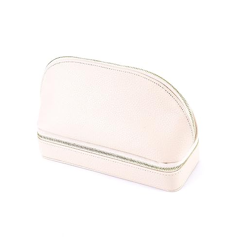 Supoion Doppellagige Schmuckschatulle, Make-up-Tasche, Halskette, Ohrringe, Aufbewahrungsbox für Damen, Kosmetiktasche, Toilettenartikel, Make-up-Koffer von Supoion