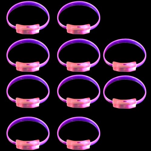 Supoion LED-Armbänder für Partys, bunte Armbänder, blinkend, leuchtend, Zubehör für Kinder, 10 Stück von Supoion