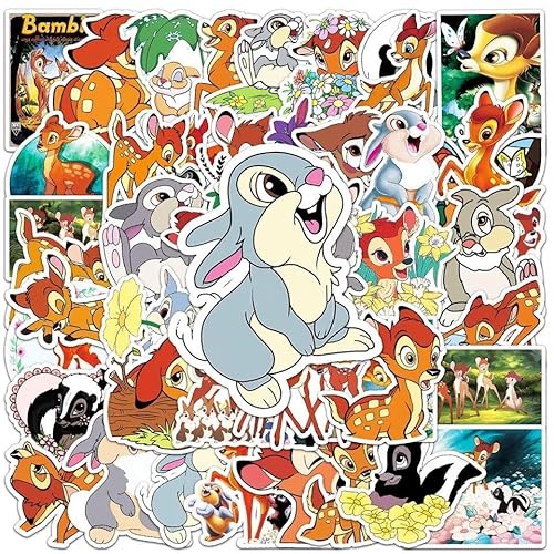 Bambi & Thumper Disney Classic Vinyl Aufkleber - Set mit 50 gestanzten Aufklebern - Geeignet für Laptops, Handys, Hüllen, Wände, Gepäck, Bücher und Wasserflaschen von Supreme Skinz