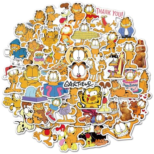 Garfield & Odie Vinyl-Aufkleber für Laptops, Handys, Koffer, Konsolen, Wände, Gepäck, Bücher, Flaschen, 3–5 cm, 50 Aufkleber (je 1 Design) von Supreme Skinz