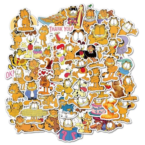 Garfield & Odie Vinyl-Aufkleber für Laptops, Handys, Koffer, Konsolen, Wände, Gepäck, Bücher, Flaschen, 3–5 cm, 50 Aufkleber (je 1 Design) von Supreme Skinz