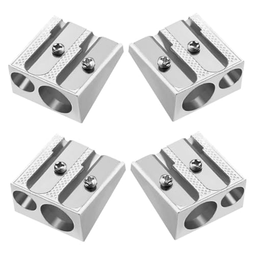 SUPVOX 4 Stück Aluminium Legierung Doppelloch Bleistiftanspitzer Handbetriebene Anspitzer für Künstler und Büroangestellte Kompakt und Tragbar für Präzises Anspitzen von Bleistiften und SUPVOX 4 Stück Aluminium Legierung Doppelloch Bleistiftanspitzer Handbetriebene Anspitzer für Künstler und Büroangestellte Kompakt und Tragbar für Präzises Anspitzen von Bleistiften und von Supvox