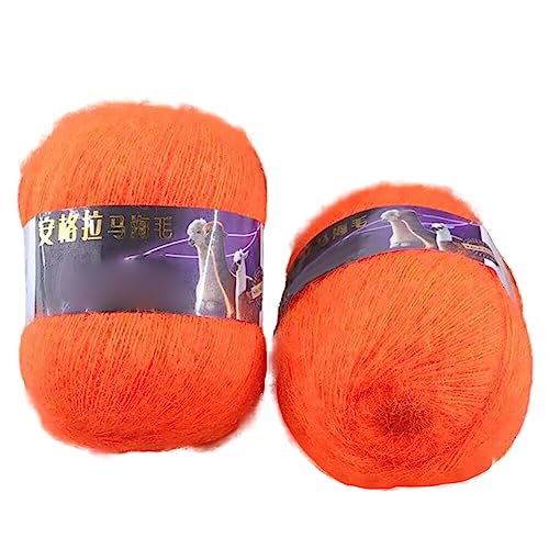 2 x 42g Mohair Woll Strickgarn Strickgarn Weiche Mohair Strick Angora Wolle Garn Flauschig Mohair Garn zum Häkeln Basteln Mohair Wollgarn zum Handstricken Neugeborene Kleidung Hüte Socken Schal von Surakey